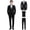 Black, variant on Beauty-Emily Men's Slim Fit Shawl Collar Tuxedo 4-Piece Suit Set, Includes Suit Jacket, Vest, Dress Pants & Necktie, Formal Outfit for Wedding, Prom, Business Banquet & Special Occasions