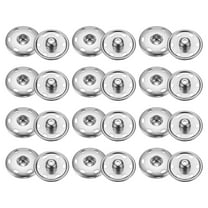 Uxcell 12 Set Sew-on Snap Buttons 19mm Metal Snap Fastener Buttons, White