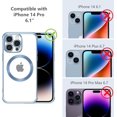 thumbnail image 6 of Magnetic Case for iPhone 14 Pro [Compatible with Magsafe] [Military Grade Drop Protection] Clear Slim Plated Case Shockproof Anti-Yellowing Phone Case 6.1"- Blue, 6 of 12