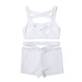 thumbnail image 4 of iiniim Kids Girls Crop Tops and Shorts 2 Piece Dance Sports Outfits Activewear Set, 4 of 7