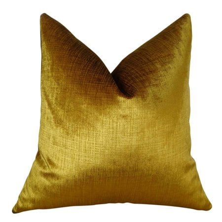 Plutus Lumiere Bronze Handmade Throw Pillow, (Double sided 20" x 26" Standard)