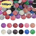 thumbnail image 1 of Resin Cabochons Imitation Druzy Agate Flat Round AB Color Plated Mixed Color 12x3mm 100pcs, 1 of 6