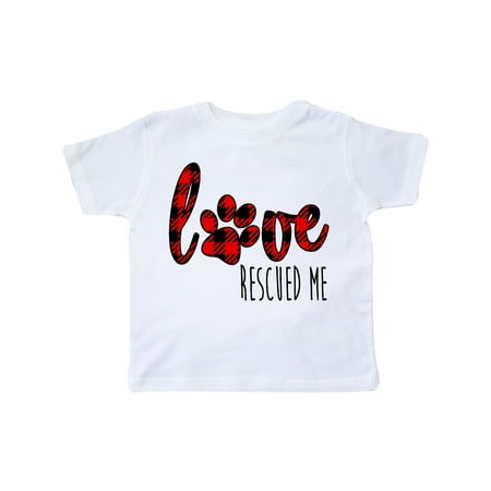

Inktastic Love Rescued Me Paw Print in Plaid Gift Toddler Boy or Toddler Girl T-Shirt