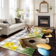 thumbnail image 3 of Spring Area Rug 5x8 Washable Rug Non Slip Country House Eggs Birds Botanical Floral Plaid Large Area Rug Soft Stainresistant Indoor Floor Carpet for Living Room Bedroom Home Office Dining Room, 3 of 8