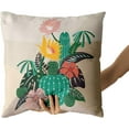 thumbnail image 4 of Tropical Plants Cactus Decorative Throw Pillow Covers Set of 2 Square Cotton Flower Leaf Farmhouse Decor Succulent Cactus Cushion Pillow Case for Home Sofa Bed Car Chair Living Room, 4 of 6