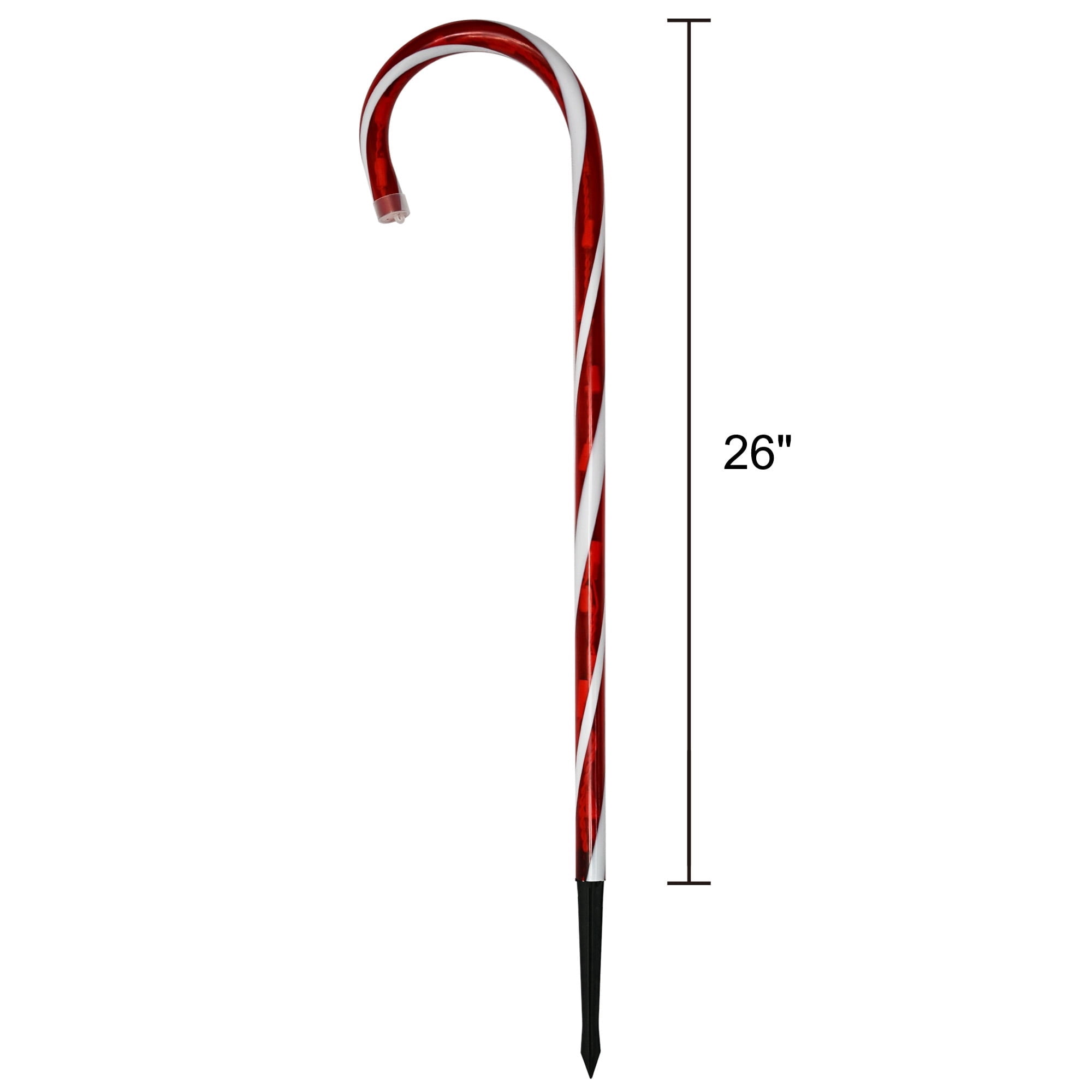 Light-Up Candy Cane Outdoor Christmas Yard Stake, Red and White, 26", by Holiday Time