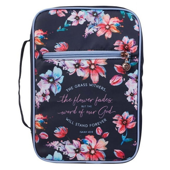 Bible Cover Large Navy the Grass Withers Isaiah 40:8 (Other)