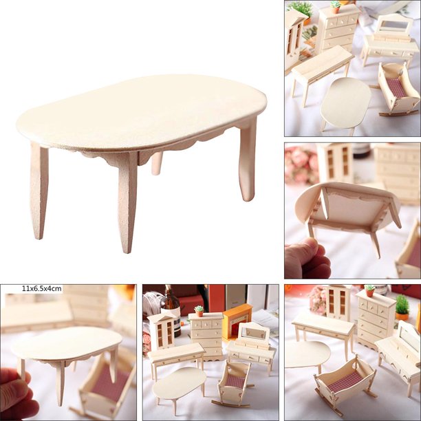 1/12 Casa de Muñeca Miniatura Maciza Casa Muebles Casa Simulación Hecha Cuna Arteizacion Armario Escritorio de Comedor Dormitorio de comedor Baoblaze Escritorio de armario de casa de muñecas
