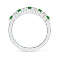 thumbnail image 2 of ANGARA Natural Square Emerald and Princess Diamond Semi Eternity Wedding Ring in 14K White Gold for Women (Size-2.6mm) | May Birthstone, Anniversary, Jewelry Gift for Women | Natural Emerald Ring, 2 of 10
