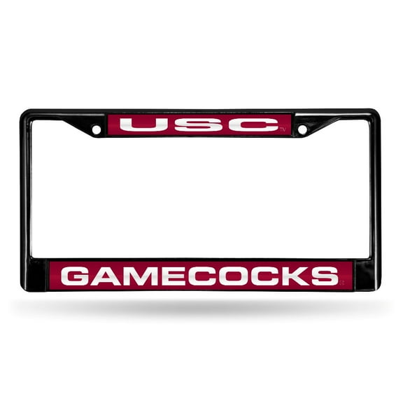 South Carolina USC-Gamecock's Black Metal Laser Cut License Plate Frame