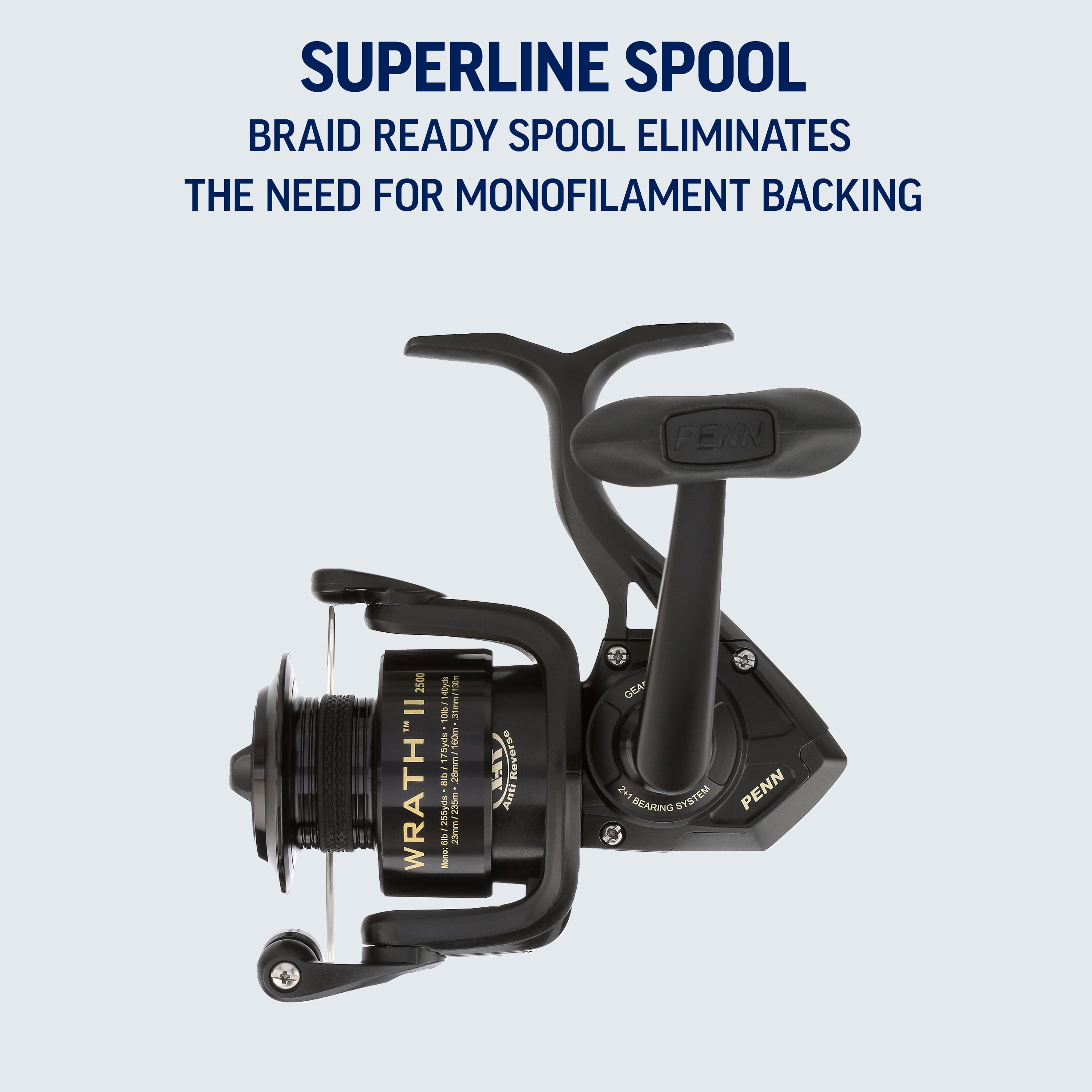 PENN Wrath II Spinning Fishing Reel, 5000 Size Reel