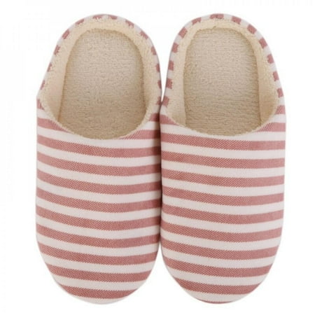 

Clearance Five Colors Striped Indoor Soft Bottom Cotton Slippers Slippers For Home Shoes Interior Non-Slip Shoes
