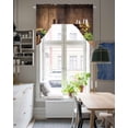 thumbnail image 4 of Red Wine Swag Valances for Windows, Small Curtains Drapes, Grapes Glasses Country Wooden Farmhouse Kitchen Window Curtains Over Sink Rod Pocket Window Treatment Valance for Bedroom/Bathroom 56"x36", 4 of 5
