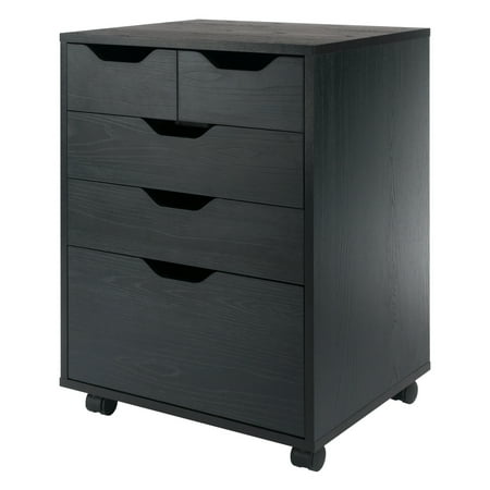 Winsome Halifax Bins & Drawers Storage Mobile Cabinet 20521, Black Finish