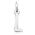 thumbnail image 1 of Diamond2Deal 14K White Gold Small Slanted Block Letter L Initial Pendant for Women, 1 of 6