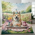 thumbnail image 4 of Happy Mother's Day Akita with Sweets and Flowers at a Picnic Quilt Blanket Inu Dog Lover Cozy Comforter Throw Blanket - 13005, 4 of 5