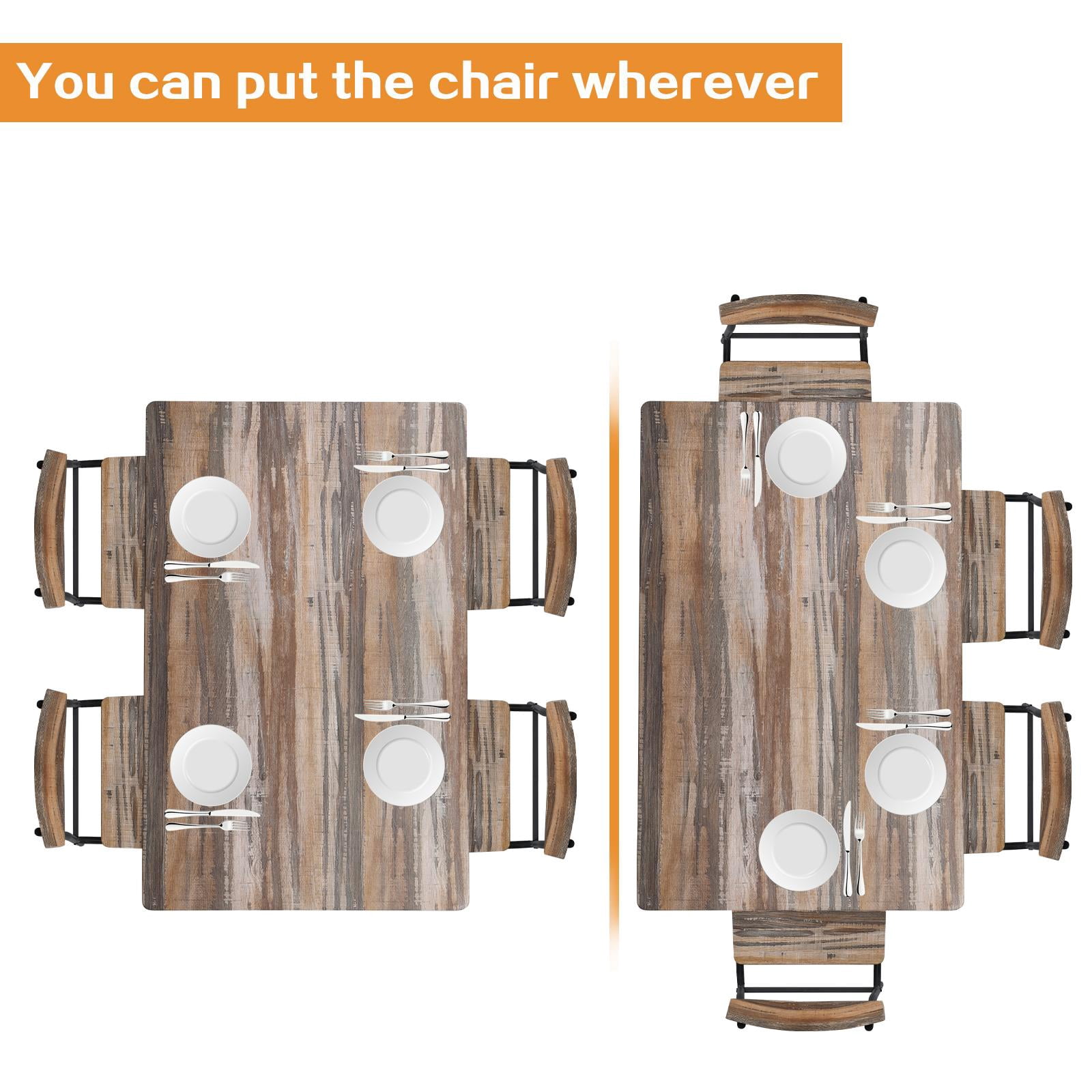 Ktaxon 5 Pieces Dining Table and Chair Set, Breakfast Diner Table Set with 4 Chairs and Shelf for Kitchen Dining Room, Natural Wood