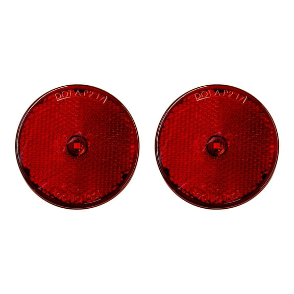 The Trailer Parts Outlet - Red 2.5" Low-Profile Side Marker W/Reflector, Pack (2)