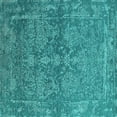 thumbnail image 1 of Ahgly Company Machine Washable Indoor Square Oriental Turquoise Blue Industrial Area Rugs, 8' Square, 1 of 4