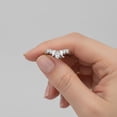 thumbnail image 4 of 14k White Gold Plated Moissanite Wedding Ring for Women Pear Cut Tiara Crown Teardrop Enhancer Band, 4 of 4