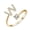 W, variant on Gold Silver Initial Rings for Women Dainty Gold Plated Stackable Rings for Women Trendy Adjustable Capital Letter Cubic Zirconia Thumb Ring Unique Open Birthday Gift Jewelry