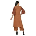 thumbnail image 4 of Moomaya Cotton Slub Bell Sleeve Kurta Palazzo Sets For Women Ethnic Clothing, 4 of 5