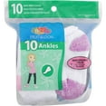 thumbnail image 3 of Value Pack Ankle Socks, 10 Pairs (Little Girls & Big Girls), 3 of 4