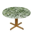thumbnail image 3 of Spring Elastic Round Tablecloth Botanical Green Leaves Fitted Tablecloths for Round Table, 3 of 8