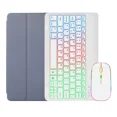thumbnail image 1 of Rainbow Backlit Keyboard Cover For Samsung Galaxy Tab S9 FE Case with Pencil Holder For Galaxy Tab S9 FE 10.9 inch Tablet Cover gray with mouse Spanish, 1 of 6