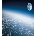 thumbnail image 3 of Space Duvet Cover Set, Aerial Atmosphere View of the Planet Earth with Moon Satellite World Horizon Picture, Decorative 3 Piece Bedding Set with 2 Pillow Shams, King Size, Pale Blue, by Ambesonne, 3 of 3
