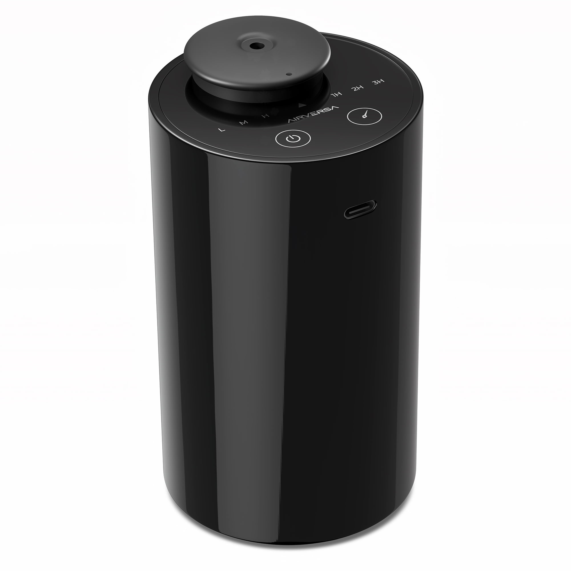 Airversa Waterless Diffuser for Essential Oil Nebulizer Battery Operated Mini Scent Air Machine Aromatherapy Atomizing Diffuser 1/2/3H/Time Off 3 Mist Level for Home Cars Office (AN6 Black)