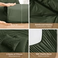 thumbnail image 2 of Sasttie King Size Comforter Set, 7-Piece Bed in a Bag, Pintuck Bedding Sets for All Season, Dark Green, 2 of 7