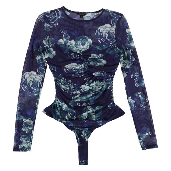 GUESS Womens Brianne Bodysuit Jumpsuit, Blue, Small