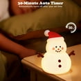thumbnail image 3 of Snowman Silicone Touch Lamp - Christmas Night Light with 30min Timer, Dimmable 3 Brightness Levels Rechargeable Bedside Lamp, Warm Christmas Night Decor, White, 1pcs, 3 of 7