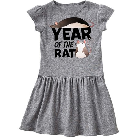 

Inktastic Year of the Rat Cute Black and White Rats Gift Toddler Girl Dress