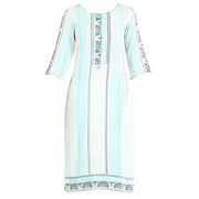 Aqua Blue Round Neck Yarn-dyed Kurta-Large