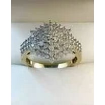 Women's 2CT Round Lab Created Diamond Cluster Wedding Ring 14k White Gold Plated