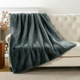 thumbnail image 4 of Home Soft Things Heavy Faux Fur Throw - Charcoal - 60" x 80", 4 of 10