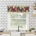 thumbnail image 4 of Red Blue Christmas Kitchen Valances for Windows 60x18 Inch Kitchen Curtains Valances Rod Pocket Xmas Botanical Poinsettia Balls Bathroom Window Valances for Window Treatment Decor, 4 of 6