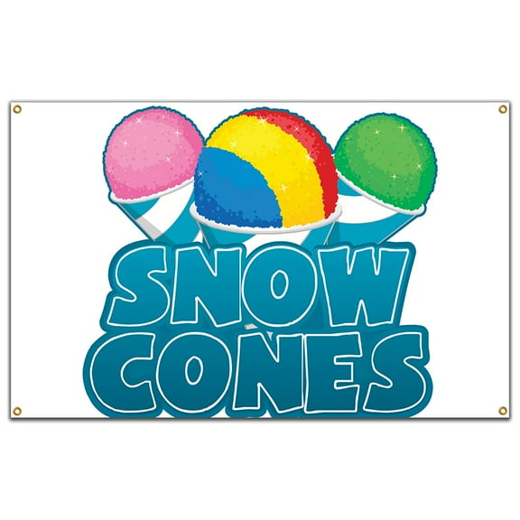 SignMission B-60 Snow Cones 36 x 60 in. Banner Sign - Snow Cones