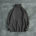 thumbnail image 2 of TFEOQRY Men's Turtleneck Sweater Long Sleeve Pullover Solid Knitted Sweater Fall Winter Warm Casual Tops Dark Gray, 2 of 4