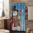thumbnail image 3 of Christmas Snowman Bathroom Shower Curtain Winter Xmas Box Bird Snowflakes Blue Ombre Waterproof Washable Shower Curtains for Bathtub Bath Decor with Grommets and Hook 36 X 72 Inch, 3 of 8