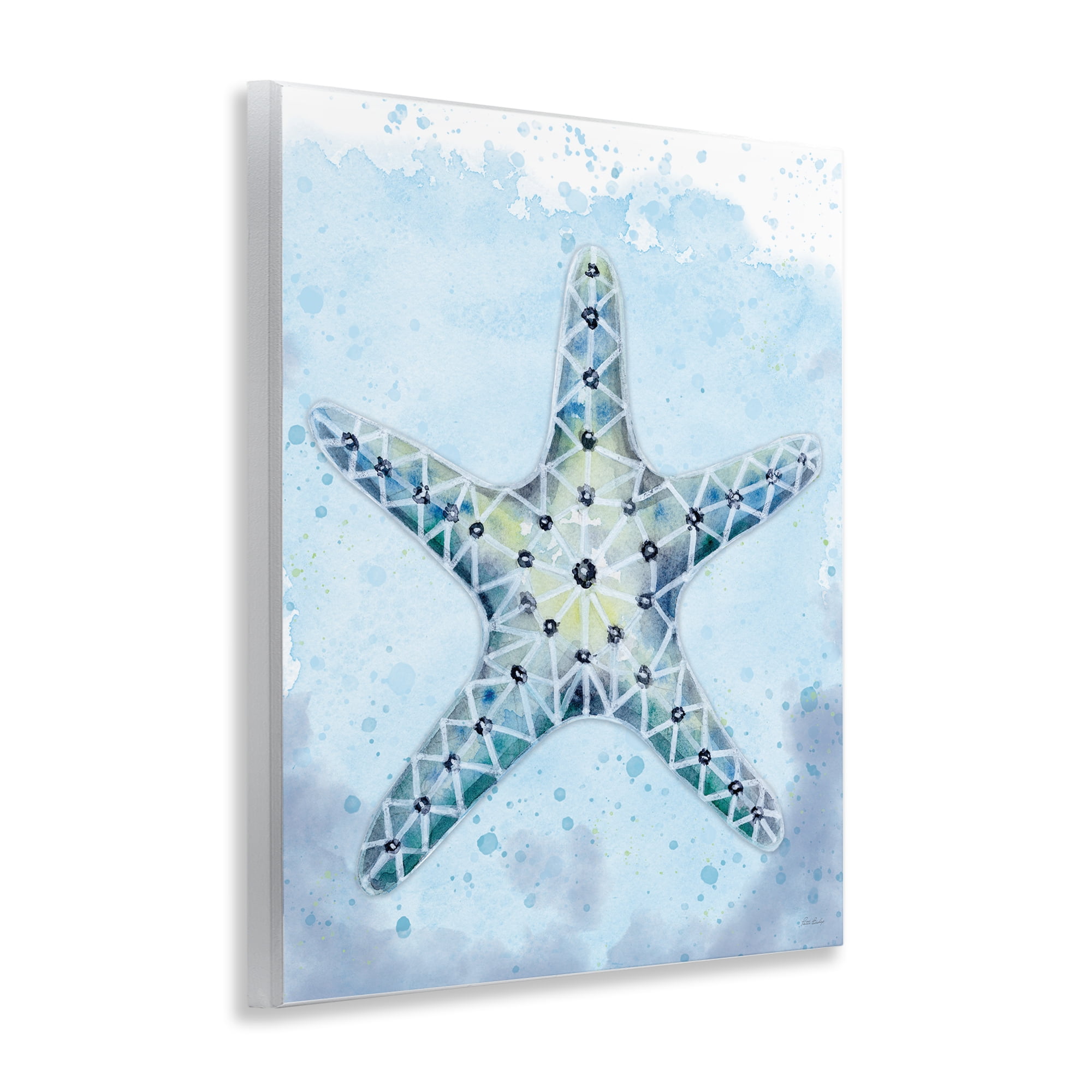 Stupell Industries Stained Glass Starfish Nautical & Beach Painting Unframed Art Print Wall Art, 11 x 14