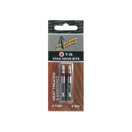 

Big Timber T15BP # T-15 Drive Genuine Torx Power Bits Blister pack (2 per Box)