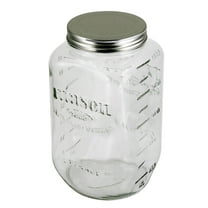 Grant Howard Mason Classics Glass Storage Jar, Metal Emboss Top, 64 Ounces, Food Storage Canning Container, Clear