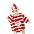 thumbnail image 3 of GYRATEDREAM Infant Toddler Baby Fleece Christmas Outfits Boys Girls Striped Print Long Sleeve Xmas Romper Jumpsuit with Hat Santa Pajamas Clothes for 3 Months-2 Years, 3 of 7