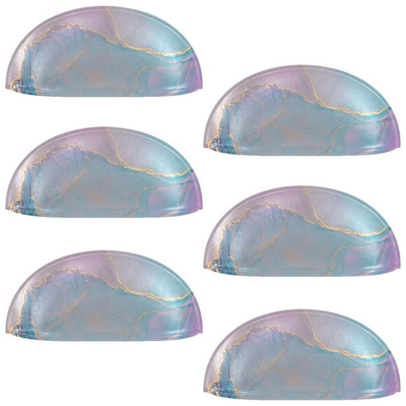 HemaKayy 6 Pack 3.5" Decorative Cabinet Knobs - Elegant ABS Glass Cup Handles for Home Furniture Decor - Dresser Drawer Door Pulls - Perfect for Kitchen Bedroom - Unique Marble Texture