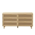 thumbnail image 4 of Tcbosik 59" Rattan Dresser with 6 Drawers, Modern Chest of Drawers, Clothes Storage Cabinet Organizer for Bedroom, Living Room, Hallway, Natural, 4 of 7