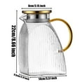 thumbnail image 6 of Glass Pitcher with Stainless Steel Gold Lid - 1.8L Ideal Fridge Door Water Pitcher for Hot or Cold Beverage, Iced Tea, Juice, Milk, Coffee, Lemonade, 6 of 6