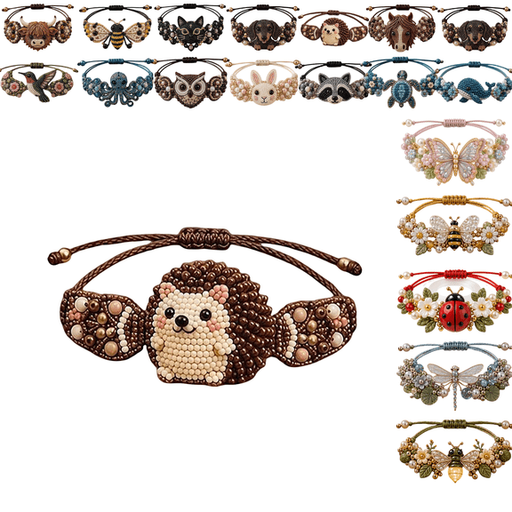 DIY Beaded Bracelet Making Kit, Cute 3D Beaded Animal Bracelet Craft Kit, DIY Creative Manual Jewelry Art Craft, Gifts for Adults, Beginners, DIY Craft Lovers
